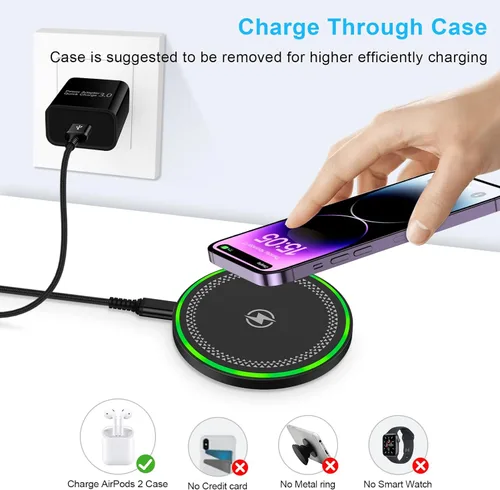 Miniatura 7 de Cargador inalámbrico Samsung S25 Cargador de teléfono inalámbrico para Android Samsung Galaxy S25 Ultra Edge S24 S23 S22, cargador Inalámbrico