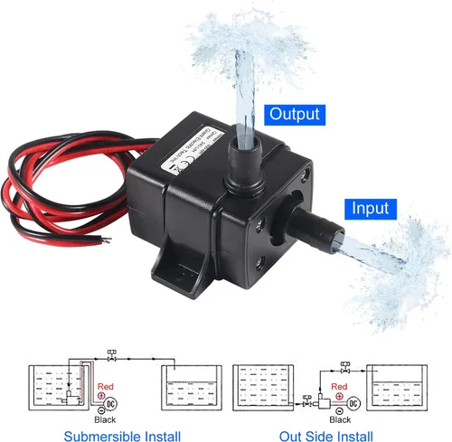 Miniatura 4 de Bomba de agua para acuario DC 12 V 240 L/H 4.2 W Micro bomba sin escobillas 3M cabezal de bombeo ultra silencioso mini pequeña bomba de agua