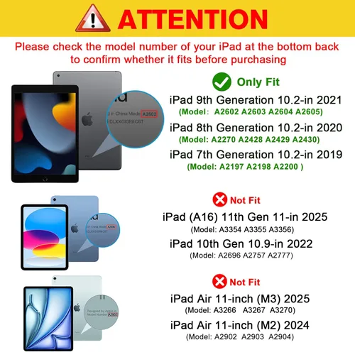 Miniatura 2 de ProCase Funda para iPad de 9ª/8ª/7ª generación de 10.2 pulgadas (versión 2021/2020/2019), funda 10.2 iPad de 9ª/8ª/7ª generación, funda inteligente