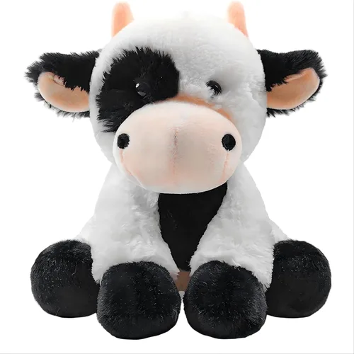 Miniatura 9 de OROZCOR Animal de Peluche de Vaca Highland, Lindos Juguetes de Figuras de Peluche de Vaca Esponjosa, Decoración de Peluche de Ganado Highland