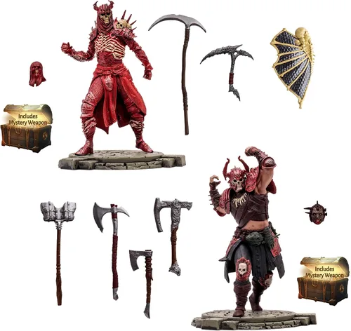 Miniatura 5 de McFarlane Toys - Diablo IV Rend Bárbaro y Nigromante de Sangre Paquete de 2 Figuras Posadas con Etiqueta de Oro 1:12 Escala 1:12, Etiqueta Dorada