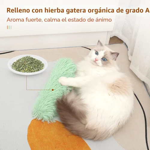 Miniatura 3 de Potaroma Almohadas de juguetes para gatos, paquete de 3, sonido arrugado suave y duradero con hierba gatera en el interior, pateador interactivo