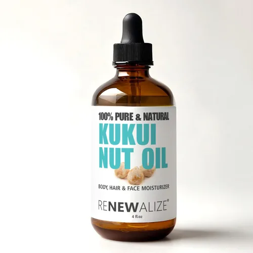 Aceite de nuez Kukui hidratante antiencrespamiento para cabello y piel | 100 puro prensado en frío | Tratamiento de reparación del cabello para