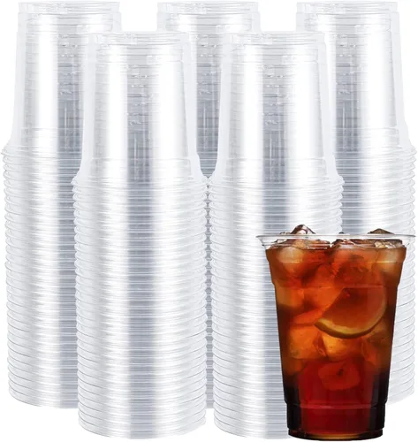 Miniatura 11 de Tapas de plástico PET de 4.213 in, 500 unidades al por mayor, tapas transparentes desechables para tazas de 32 onzas, ideal para bebidas