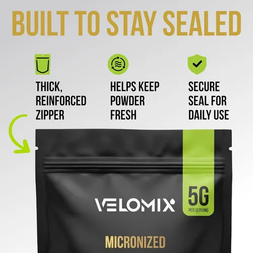 Miniatura 7 de VELOMIX Polvo de monohidrato de creatina micronizada – Polvo de creatina 100% puro sin sabor y fácil de mezclar Apoya el crecimiento muscular