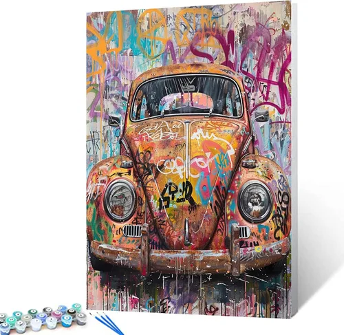 Miniatura 11 de Tucocoo Boomboxes retro - Pintura por números para adultos, radio, pintura al óleo, pinturas acrílicas, Banksy Street 80, música, arte, Pintar por