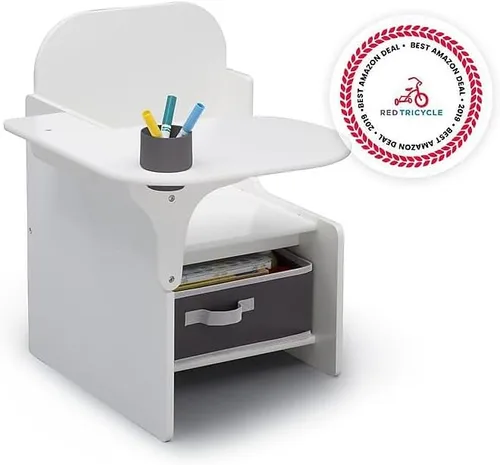 Miniatura 2 de Delta Children MySize - Escritorio con silla y compartimento de almacenamiento, color blanco bianca