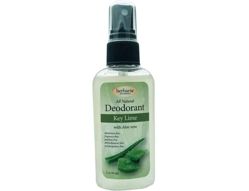 Herbaria Desodorante Key Lime totalmente natural con aceites esenciales, 2 onzas. Suave, eficaz. Sin aluminio, sin sintéticos. Disfruta de jabones