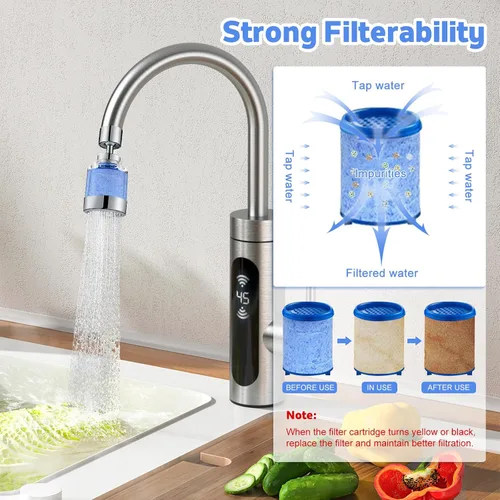 Miniatura 2 de Paquete de 10 cartuchos de filtro de agua para fregadero, reemplazo de filtro de agua para grifo, cocina, baño, filtro de fregadero, elimina cloro
