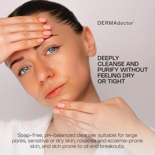Miniatura 3 de DERMAdoctor Aceite limpiador hidratante y removedor de maquillaje; limpiador facial suave sin fragancia formulado por dermatólogos con aceite