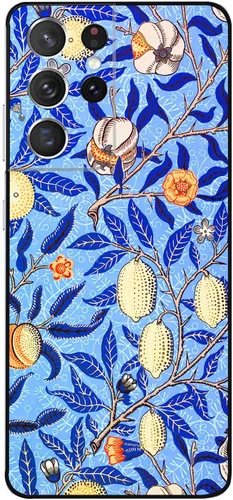 Miniatura 97 de Berkin Arts Funda compatible con Samsung Galaxy S22 Ultra, funda de silicona Art Nouveau Floral Flower (Clematis by Alphonse Mucha)