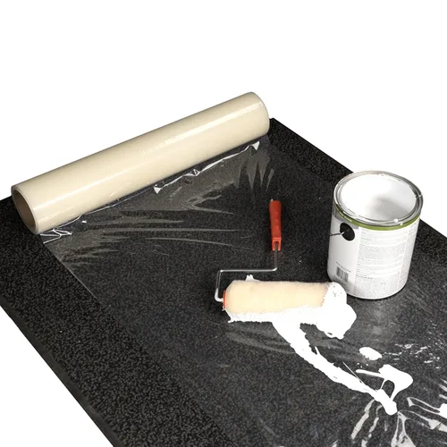 Película protectora de alfombra de 24 pulgadas x 200 pies, 3 mil (400 pies cuadrados) - Protección de alfombras autoadhesiva hecha en Estados Unidos