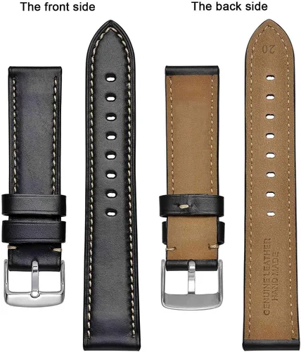 Miniatura 3 de BISONSTRAP Correa de reloj de cuero de 0.709 in, 0.748 in, 0.787 in, 0.827 in, 0.866 in, 0.906 in, 0.945 in, correas de reloj antiguas para hombres