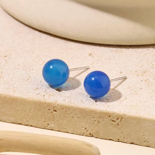 Miniatura 29 de Natural Stone Stud Earrings for Women 8mm Sterling Silver Genuine Gemstone Earrings Handmade Sterling Silver Crystal Stud Earrings for Women