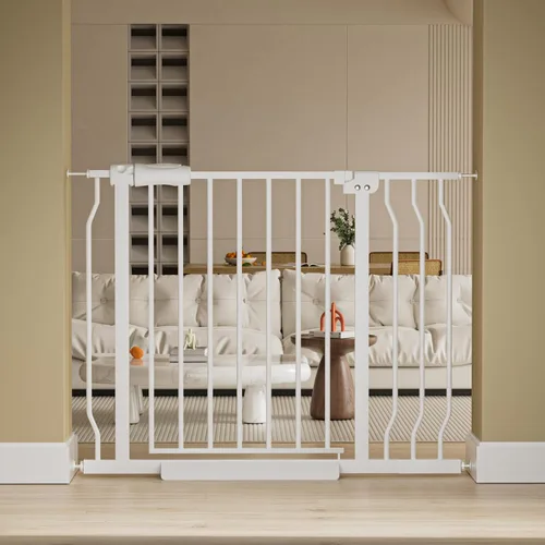 Miniatura 22 de HOOEN - Puerta de bebé extra ancha para escaleras, puertas, pasillos, puerta de tensión, puerta de bebé, caminar a través de puertas para niños