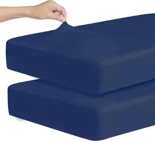 Miniatura 8 de Sábanas ajustadas elásticas para cuna para niños y niñas, paquete de 2 - Sábanas ajustadas para cuna neutrales para cuna estándar y cama para niños