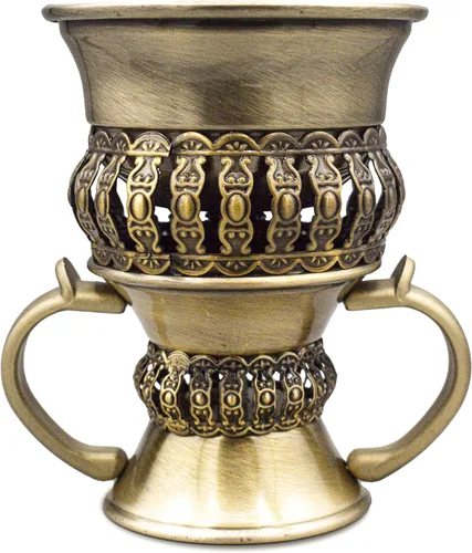 Miniatura 2 de AM Regal - Quemador de incienso de metal, quemador Bakhoor Mubkhara, quemador de resina de incienso, ideal para yoga, spa y aromaterapia (bronce)