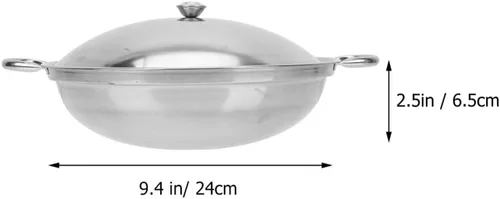 Miniatura 5 de Kichvoe Juego de ollas de cocina de acero inoxidable con asas dobles de 9.44 pulgadas, olla multiusos para cocinar platos calientes y mariscos