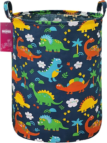 Miniatura 20 de Cesta de lavandería grande de tela de lona ligera, cesta de almacenamiento para juguetes, ropa sucia plegable, impermeable, para dormitorios