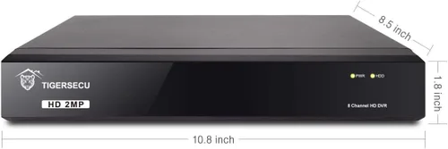 Miniatura 6 de TIGERSECU Grabadora de Seguridad DVR Super HD 1080P de 8 Canales con Disco Duro de 1TB, Grabadora DVR CCTV Híbrida 6-en-1 Compatible con Cámaras