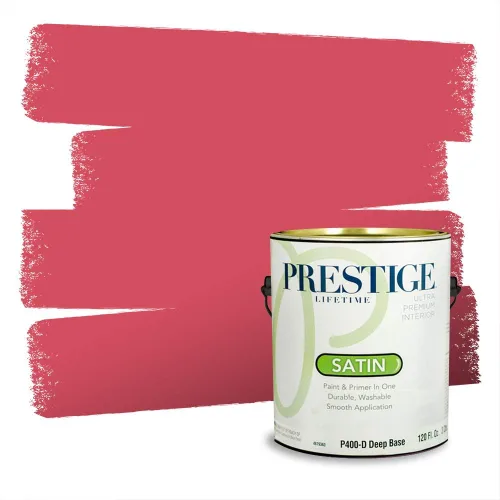 Miniatura 493 de Prestige Paints Pintura exterior e imprimación en uno, 1 galón, plano, coincidencia comparable de Valspar* Amber Rose*