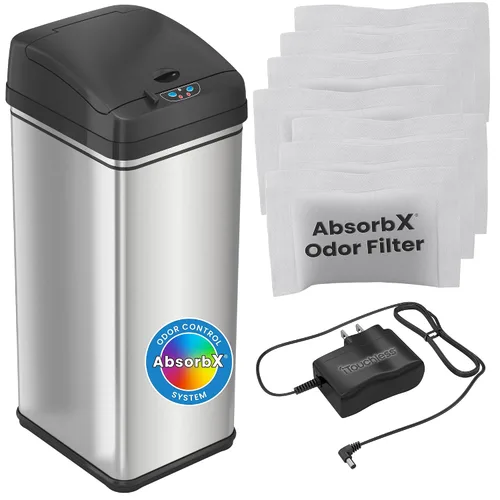 Miniatura 8 de iTouchless Bote de basura automático con 20 bolsas prémium incluidas, sistema de control de olores y sensor de apertura de tapa grande; basurero