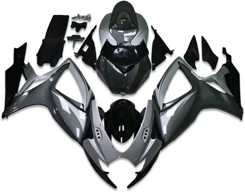 Carenado Gris Negro Ajuste para Suzuki 2006 2007 GSXR 600/750 Inyección ABS Carrocería Nuevo Aftermarket Kit Plástico 06 07 GSX-R 600 750 Y42