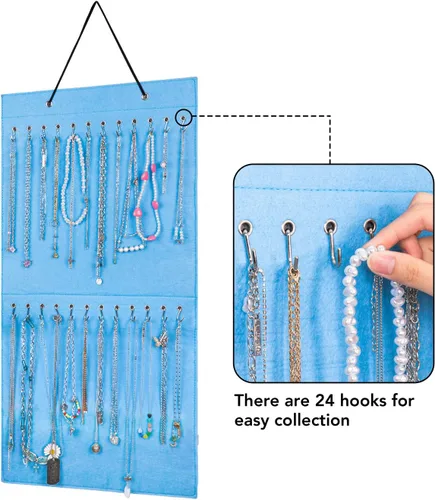 Miniatura 2 de Organizador de joyas colgante con 24 ganchos para colgar en la pared