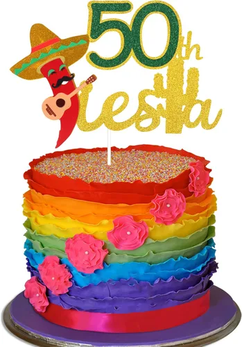 Miniatura 9 de Decoración para pastel de 30 cumpleaños – Taco Bout 30 cumpleaños fiesta de cumpleaños suministros de pastel de chile con purpurina – Fabulous
