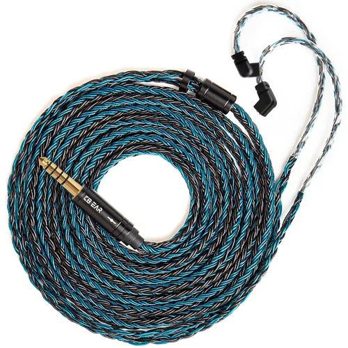 Miniatura 50 de H HIFIHEAR Cable de repuesto mejorado para auriculares, 8 núcleos, cable de cobre chapado en plata con cable IEM de 2 pines de 0.031 in para UM3X