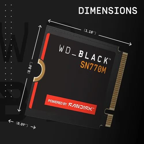 Miniatura 4 de WD_BLACK SN770M 1TB M.2 2230 NVMe SSD - PCIe Gen 4.0, velocidades de hasta 5,150 MB/s, para dispositivos de juego portátiles y portátiles