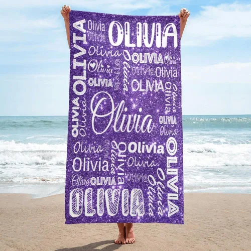 Miniatura 26 de Dr.TOUGH Toallas de playa personalizadas para adultos y niños, toallas de piscina personalizadas con nombre, toallas de playa de microfibra
