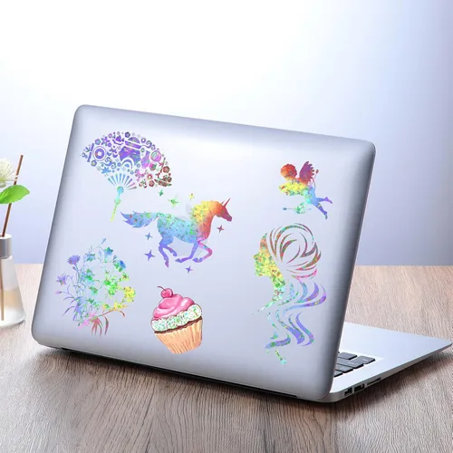 Miniatura 6 de Outus 24 hojas de papel adhesivo holográfico, hojas de laminado holográfico, láminas de superposición transparente, laminación adhesiva de vinilo