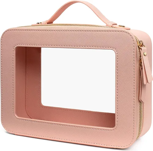 Miniatura 15 de LETGO Bolsas de Maquillaje Transparentes, Bolsa de Aseo Aprobada por la TSA con Cierre, Organizador de Maquillaje Transparente de Gran Capacidad