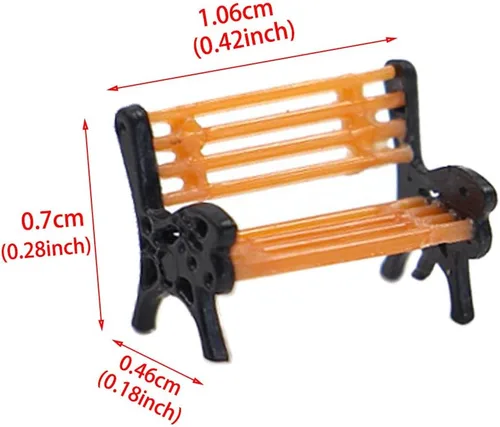 Miniatura 4 de 10pcs Park Banches Modelo Tren 1:150 Banco 0.4 in o 0.42inch Silla Settee N Escala Railway Layout Nuevo