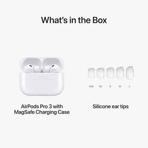 Miniatura 6 de Apple AirPods Pro 3 auriculares inalámbricos, cancelación activa de ruido, Traducción en vivo, detección de frecuencia cardíaca, función de ayuda