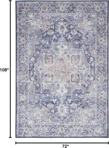 Miniatura 2 de Nourison Home New Concept - Alfombra lavable de 6 x 9 pies, fácil de limpiar, no se desprende, para dormitorio, sala de estar, comedor y cocina