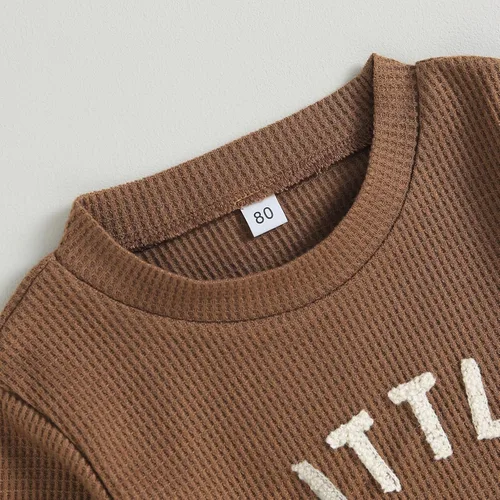 Miniatura 3 de Ropa para bebé niño pequeño, sudadera de manga larga con cuello redondo, pantalones casuales, 2 piezas, traje de otoño e invierno