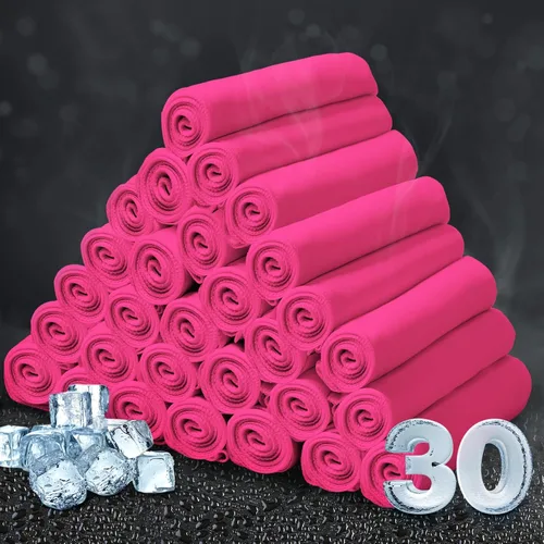 Honoson Toalla de enfriamiento a granel – Toallas frescas para cuello y cara, microfibra transpirable y deportiva para gimnasio, yoga, viajes, Rosa
