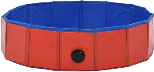 Miniatura 4 de SKM Piscina Plegable para Perros Rojo 31.5"x7.9" PVC