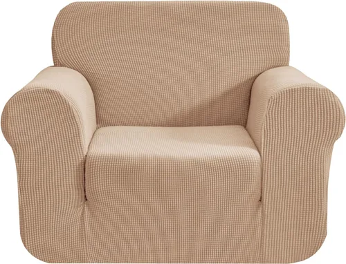 Miniatura 104 de CHUN YI - Funda elástica de 1 pieza para sillón grande, funda protectora suave de Jacquard con elastano, detalle de cuadros y parte inferior