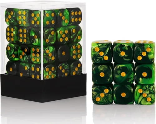36 piezas de paquete de dados MINI de 12 mm de 6 caras, juego de dados D6 de dos colores, dados estándar de 6 caras para Yahtzee, Bunco o enseñanza