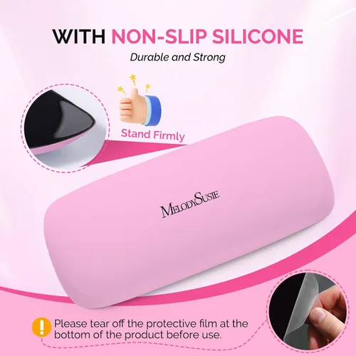 Miniatura 4 de MelodySusie Reposabrazos para uñas, cojín de cuero sintético suave, reposamanos portátil para arte de uñas de gel acrílico, fácil de limpiar