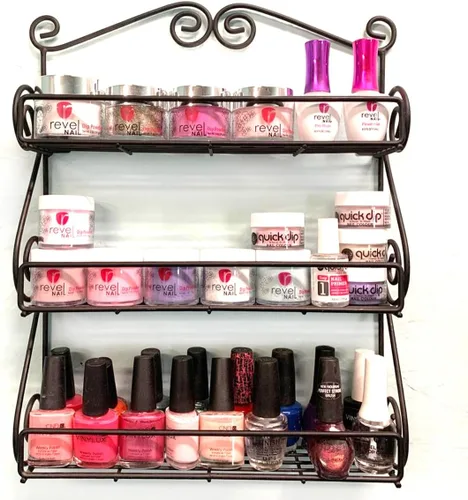 Miniatura 7 de FitWell - Estante de especias de pared con desplazamiento de 3 niveles, gabinete de especias tradicional y cocina, organizador de belleza y esmalte