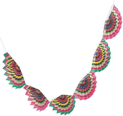 Fun Express - Guirnalda de banderines de Serape Fiesta para Cinco de Mayo - Decoración de fiesta - Decoración colgante - Decoración colgante - Cinco
