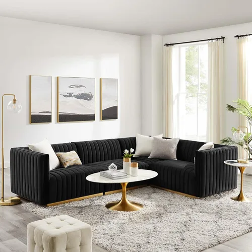 Miniatura 47 de Modway Conjure Seccional, Oro Negro