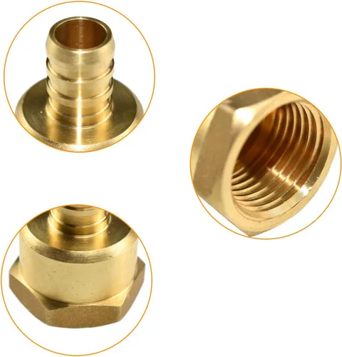 Miniatura 3 de SDTC Tech Adaptador de acoplamiento recto de tubo de rosca hembra de 1/2 pulgada PEX a 1/2 pulgada NPT de latón sin plomo