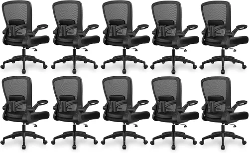 Miniatura 20 de FelixKing Silla de oficina, silla de escritorio ergonómica, sillas de malla transpirable, respaldo alto, soporte lumbar ajustable, reposabrazos Verde