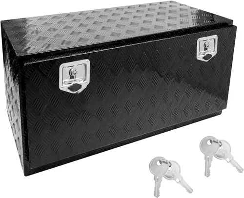 Miniatura 13 de Caja de herramientas de 24 pulgadas, caja plana para camioneta, organizador de almacenamiento para RV, caja de herramientas para camión con asa