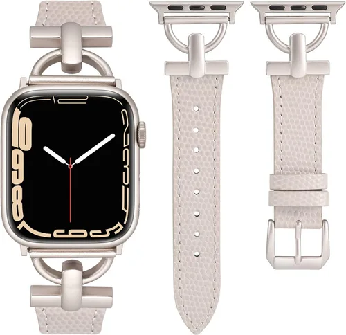 Miniatura 20 de Wearlizer Correa de cuero compatible con correas de Apple Watch para mujeres de 1.614 in, 1.575 in, 1.496 in, 1.929 in, 1.811 in, 1.772 in, 1.732